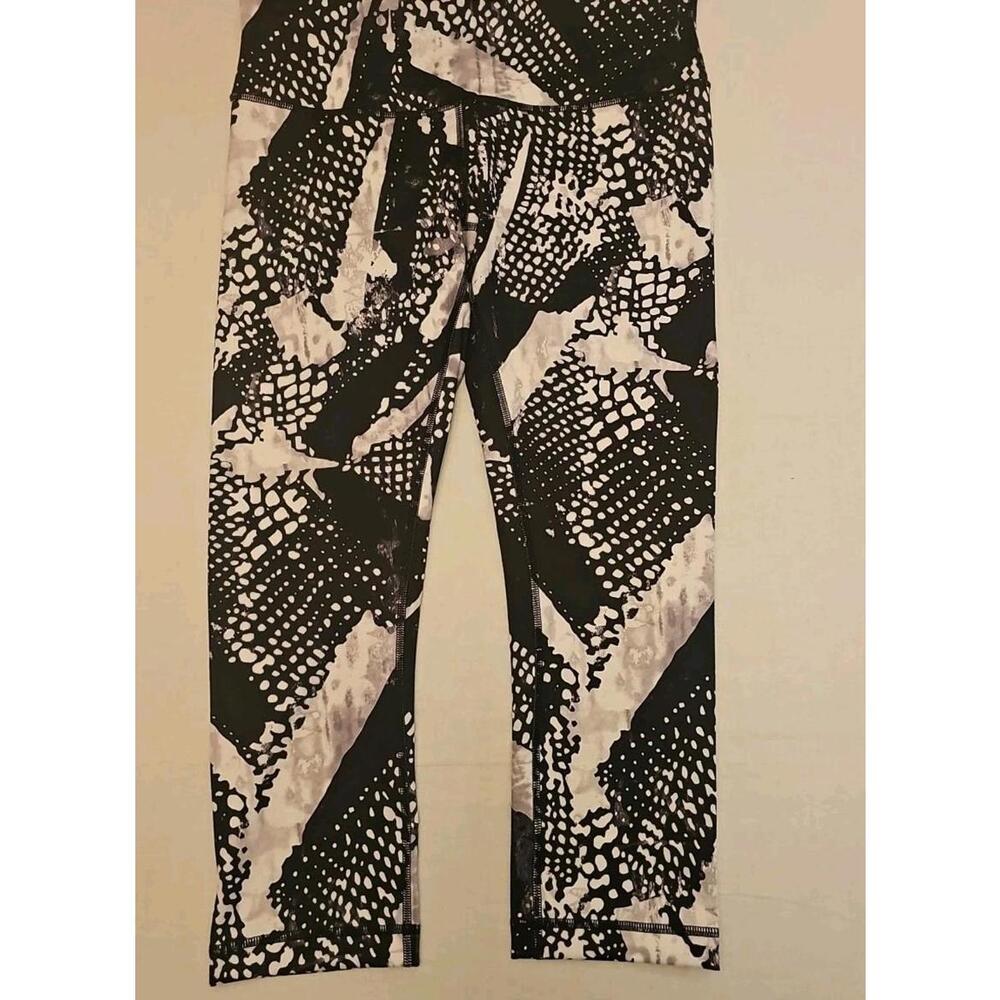 Lululemon Wunder Under Pant III Full-On Luon Static Mist White Black Leggings 8